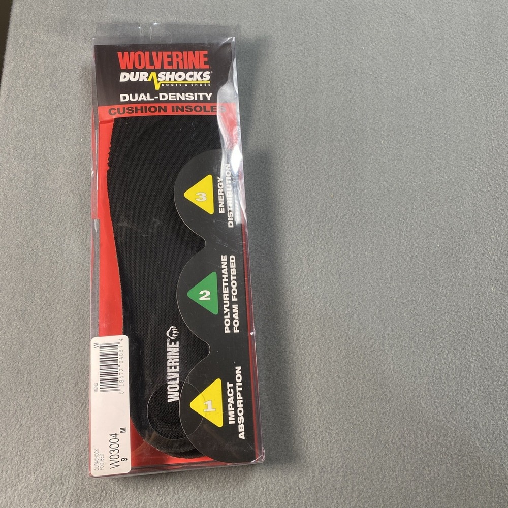 Wolverine DuraShocks Cushion Insoles Mens Size 9 Dual Density Polyurethane Foam